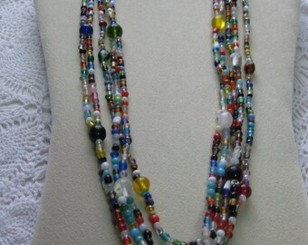 W- Glass Mardi Gras beads from New Orleans-Carnival --Parade