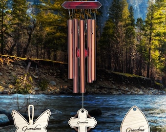 Personalized Memorial Wind Chime - laser etched with your loved one's name