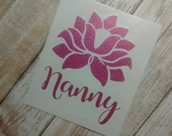 Lotus Flower Decal/Lotus Flower Monogram/ Monogram/Decal/Vinyl Decal/ Name Decal/Flower Decal/ YETI Cup Decal/Mothers Day Gift/Birthday Gift