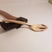 Hand made serving spoon with chip carving, made out of local rowan