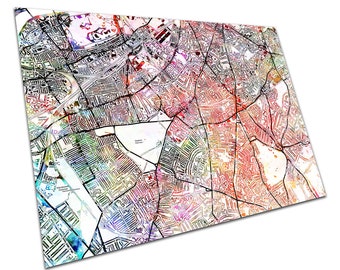 CLAPHAM London Street Map Art Print watercolour Poster Print MSDWCEN327