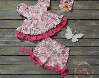 Pink Paisley Tunic Shirt and Shorts Set 2T