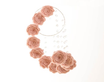 Baby Mobile Crib Mobile Baby Shower Gift Baby Girl Nursery Decor Flower Mobile Baby Mobiles Hanging Nursery Mobile Blush Pink Floral Crystal
