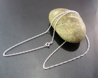 Pure Sterling Silver Chain Necklace - double rope - petite 1.4mm - 18" inch - USA