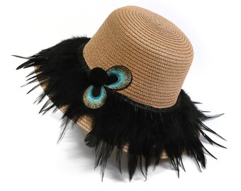 Beach hat "Lotus",fashion trends,woman fedora hat, summer hats, fashion accessories, summer outfits, hat, woman hats, embellished woman hats