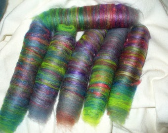 Wool Blend Rolags for Hand Spinning or Felting