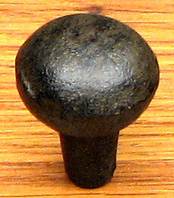 Round Door Pull Knobs SIX Rustic Cast Iron Hardware