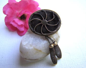 Hair Jewelry, Mourning Hair Brooch, Victorian Hairwork Pin, Hairwork Jewelry, Hair Jewelry, Pinwheel Design, Mourning Jewelry, Hair Brooch,
