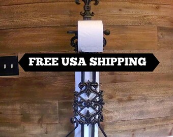 Free Standing Toilet Paper Holder | Toilet paper storage | Toilet paper stand | Cast iron | FleurDeLisJunkie | Toilet tissue| Tissue storage