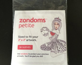 zondoms™ petite (50) clear poly sleeves for zentangle® Bijou artwork or any 2" x 2" artwork