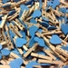 30mm Natural Pegs with White Hearts - Plain Small Wooden Craft Pegs Mini Clip Metal Spring Tiny Wedding Decor
