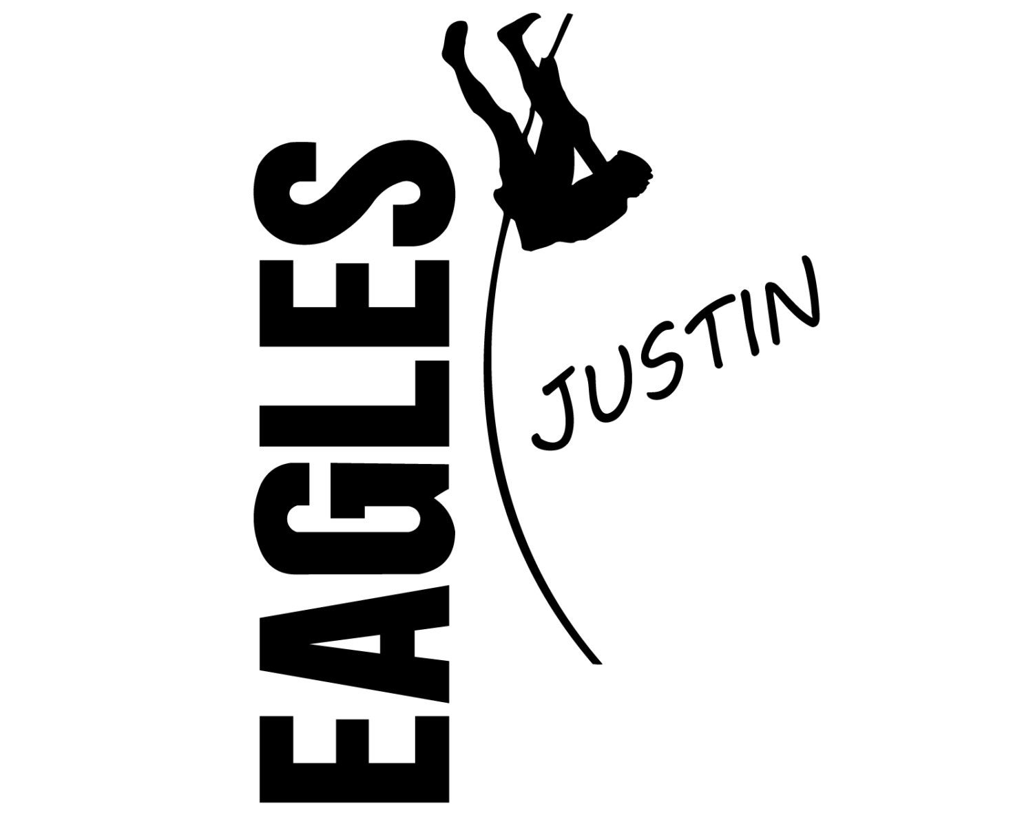 Personalized Pole Vaulting Decal Custom Pole Vaulter Sticker