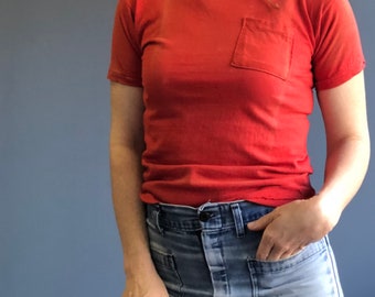 SML | Sun Faded Red Pocket T Shirt
