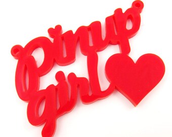 Pinup girl laser cut charm