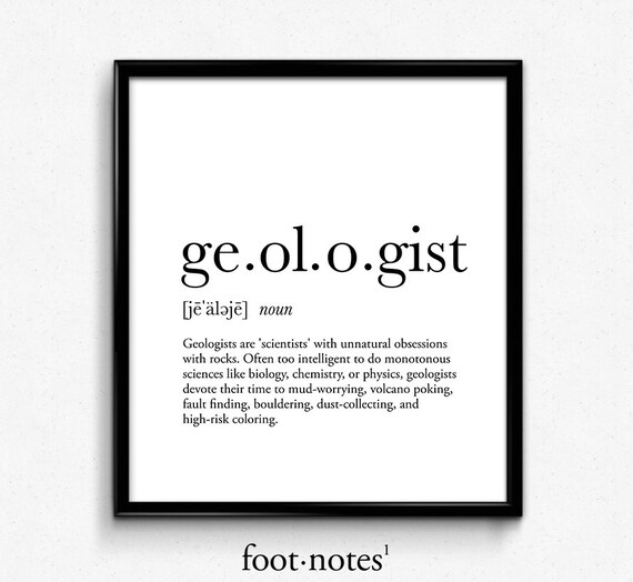 Geologist gifts Geologist definition dictionary art print