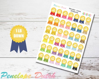 Weight Loss Reward Ribbon | Workout Fitness Planner Stickers