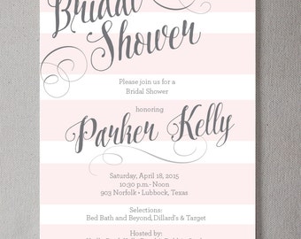 Modern Stripe Baby Shower PRINTABLE Invitation