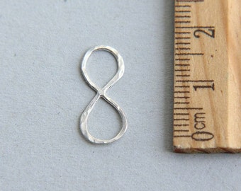 Infinity Charm, Silver Infinity Charm, Thin infinity charm, Hammered Infinity Charm, Sterling Silver Infinity Charm, 18mm ( 1 piece )
