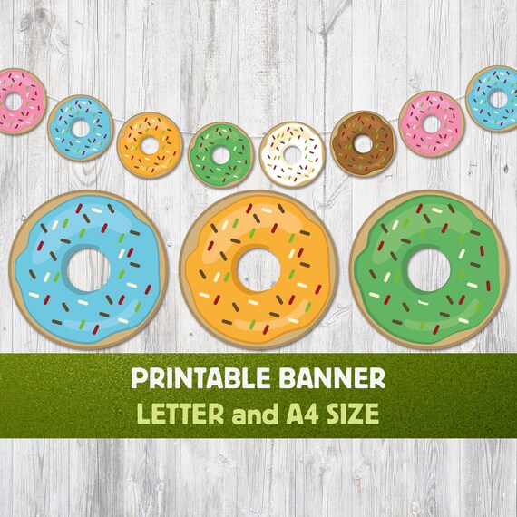Donut Garland Donut Banner Printable Donut Banner Donut