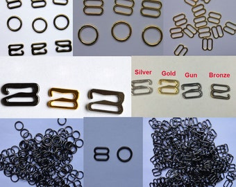 Wholesale 100pcs Metal Lingerie Bra strap Adjustment Slides Rings Hooks Figure O 8 9 4COLOR Gold Gun Brozne Silver pick