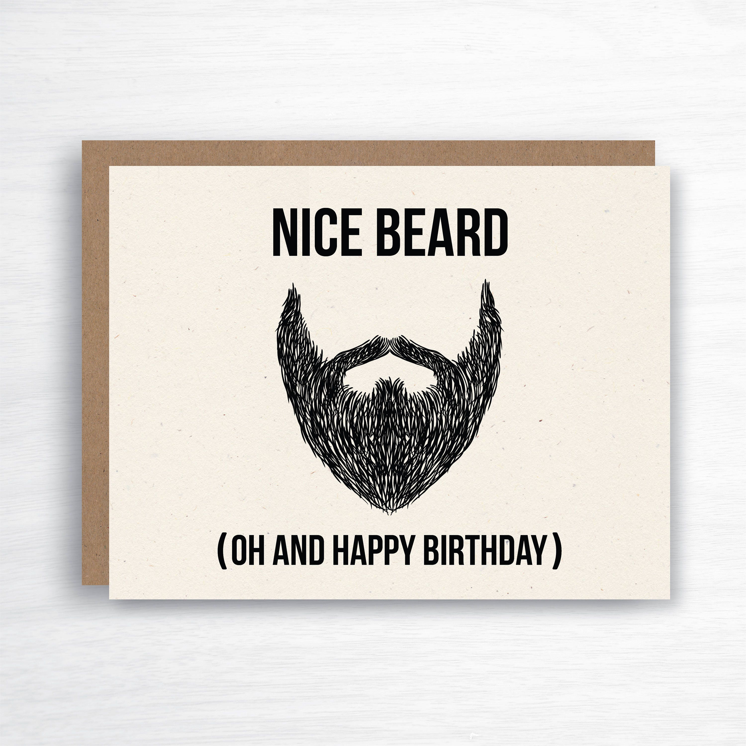 Beard Birthday Card Card Man Birthday Card Husband