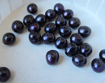Freshwater Potato Pearls,Dark Purple Potato Pearls,5x6MM - 40 Pcs (P230)
