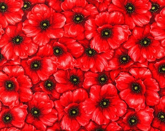 PADDED Ironing Board Cover made with Red Packed Poppies, select the size