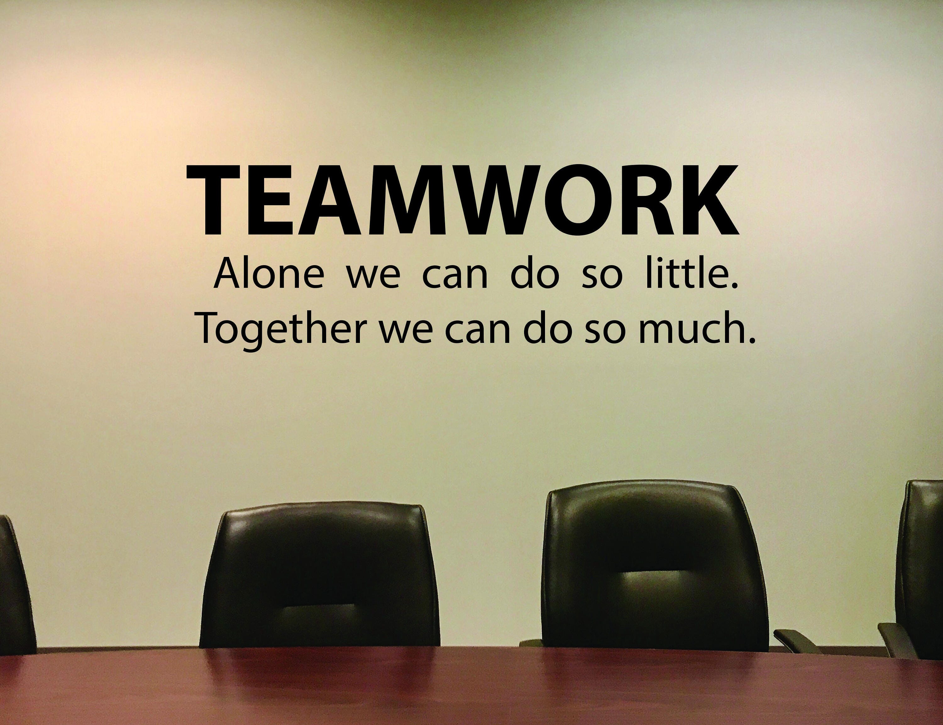 Office Sign, Teamwork Quote Decal, Office Wall Decor, TEAMWORK Alone we