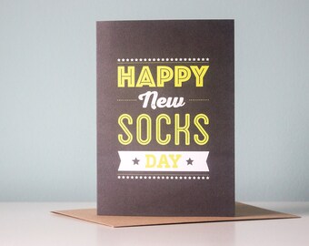 Happy New Socks Day Father's Day Card