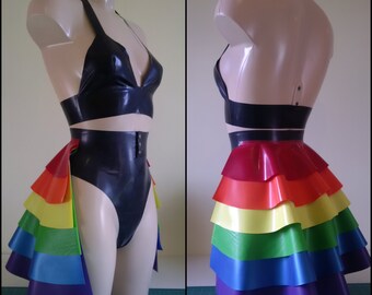 Latex Rainbow Bustle Skirt