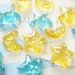Limited Stock ))) 5 pcs Thick Glittered Holographic Star and Moon Cabochon (22-31mm) IK171 (((LAST/ no restock)))