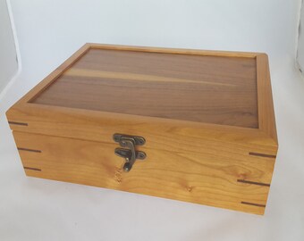 Cherry and walnut jewelry box