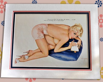 Vargas "Diary" Pin-up 1960's - Authentic Vintage Matted Picture