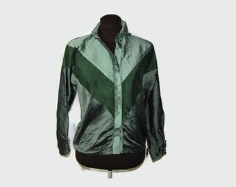 Shiny Thai silk batsleeve blouse