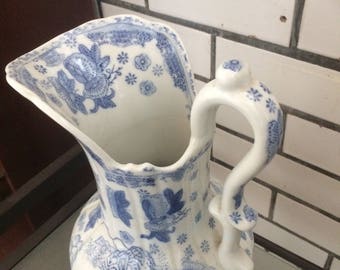 Large blue and white patterned Jug