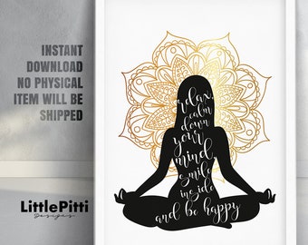 Yoga print, yoga poster, yoga wall art, namaste print, meditation art, yoga gift, yoga wall decor, meditation print, gift for yogi