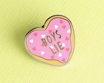 Boys Lie Enamel Pin // Donut Enamel Pin/ Galentines Pin Badge/Brooch / Pin Game