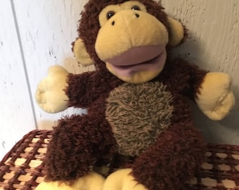 vintage plush monkey puppet