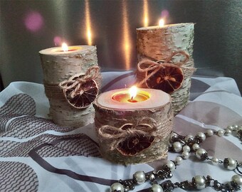 Wedding Decoration Wood 3 Candle holders Tree Branch Candle Holders rustic candle Wood Rustic Home Decor Candle Holder wedding decor rustic