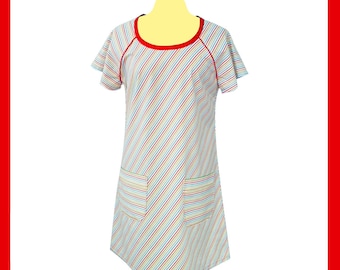 Striped cotton long tunic or dress