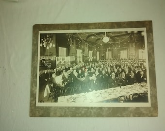 Large 1920's Photo , The Cherry Blossoms Co , Men's Celebration , Funny Paper Hats