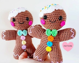 Gingerbread man PDF PATTERN, amigurumi crochet