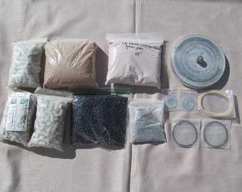ROCK TUMBLER Parts & Supplies-WHOLESALE Lot-Media Filler Beads Drive Belts Lid