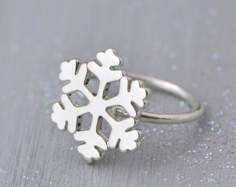 Snowflake Ring, Sterling Silver Snowflake Jewelry, Winter Jewelry, Sterling Snowflake Ring, Christmas Gift, , Gift For Her