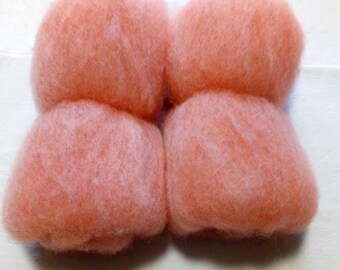 50g batt wool from Suffolkschaf for spinning or felting in orange