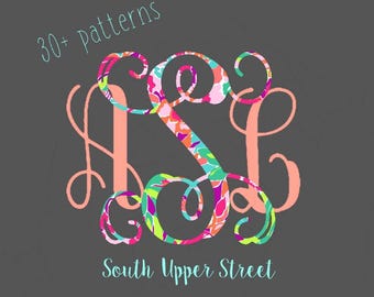 Vine Monogram Decal | Lilly Pulitzer Monogram Sticker | Circle Monogram | Monogram Sticker | Monogram Decal | Vinyl Decal | Car Decal