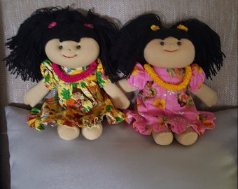 Hawaiian Plush Keiki Doll 9" with Muu Muu Dress
