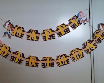 Jake and the Netherland Pirate/big custom Birthday Banner/personalized/Candy bar banner