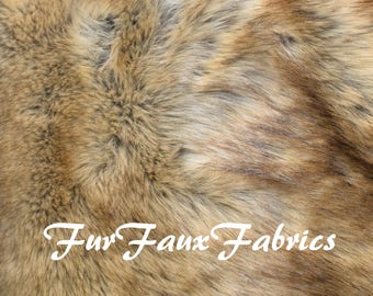 Light Wolf Grizzly Print Soft Luxury Animal Prints By the Yard Remnants Faux Fur Fabrics Exotic Shag Mongolian 60" Width