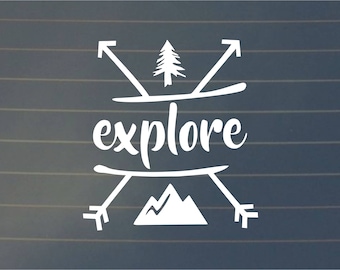 DECAL | Explore | Vinyl Decal, Car Decal, Laptop Decal, Laptop Sticker, Hiking Decal, Water Bottle Decal, Phone Decal, Bumper Sticker